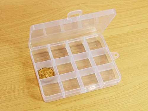 Small Plastic Organizer Box 10 packs12 Grids Clear Storage Container Jewelry Case with Fixed Dividers for Beads Art DIY Crafts Jewelry Fishing Tackles 5.04 * 3.82 * 0.87 inches - size: 10pcs 12 Grids Box