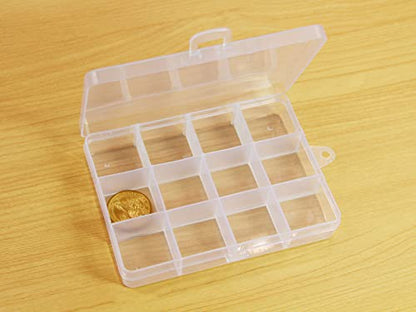 Small Plastic Organizer Box 10 packs12 Grids Clear Storage Container Jewelry Case with Fixed Dividers for Beads Art DIY Crafts Jewelry Fishing Tackles 5.04 * 3.82 * 0.87 inches - size: 10pcs 12 Grids Box
