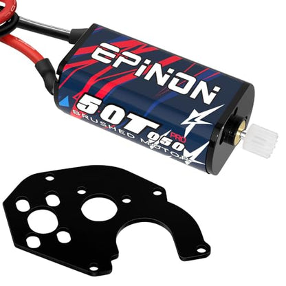 050 50T Brushed Motor with Metal Mount for AXIAL SCX24 Motor Bronco C10 JLU Gladiator Deadbolt B17 1/24 Axial SCX24 Upgrade Parts | For Bronco C10 JLU Gladiator Deadbolt B17 Upgrades - size: 50T