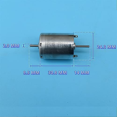 Small Motor, Electric Motor,Motor 370-16328 Micro Motor, DC 6V-12V 3100-6300rpm, Dual Output Shaft DC Motor, Carbon Brush Large Torque Long Life Mini Precision