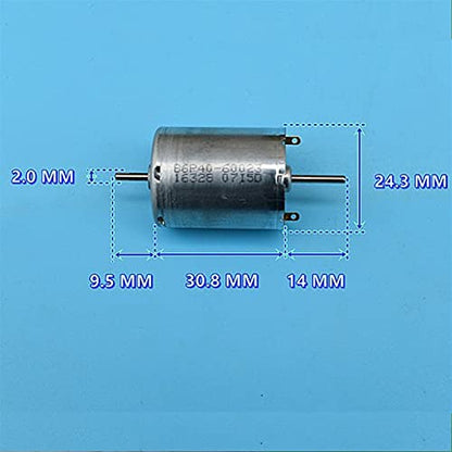 Small Motor, Electric Motor,Motor 370-16328 Micro Motor, DC 6V-12V 3100-6300rpm, Dual Output Shaft DC Motor, Carbon Brush Large Torque Long Life Mini Precision