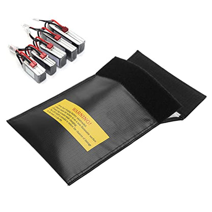 Fireproof Lipo Battery Storage Bag, Heat Resistant Charging Pouch for Drone and RC Aircraft Batteries