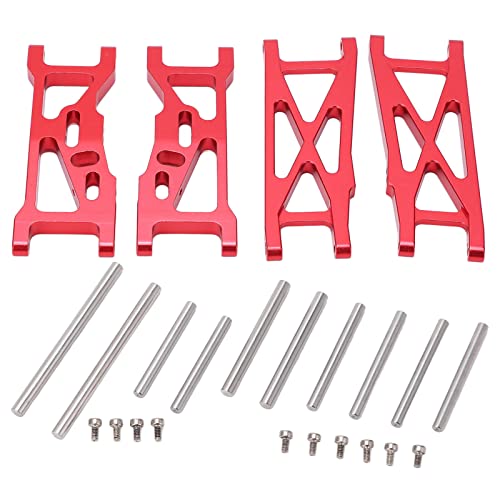 Raguso RC Front Rear Arms Aluminium Alloy Anti Deformation RC Swing Arms Metal Front Rear Suspension Arms for LOSI 22S SCT for 1/10 RC Short Course Truck(Red)