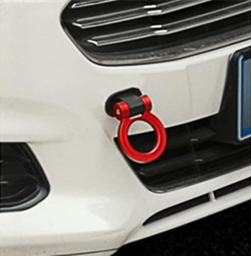 x xotic tech 2pcs JDM Track Racing Style Bumper Trailer Tow Hook Ring Decoration Sticker Universal Fit All Car Truck SUV, Red + Red - color: Red+Red