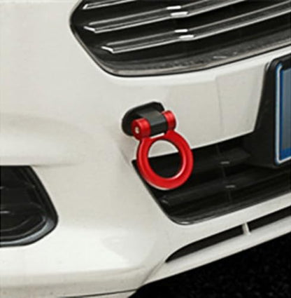x xotic tech 2pcs JDM Track Racing Style Bumper Trailer Tow Hook Ring Decoration Sticker Universal Fit All Car Truck SUV, Red + Red - color: Red+Red