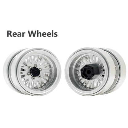 DJX CNC 1.3 inch Front Rear Dually Beadlock Wheels Rim for RC Crawler Car 1/24 Axial SCX24 F150 C10 1/18 Redcat Ascent18 Traxxas TRX4M RC Upgrades Parts(Silver) - color: Sliver