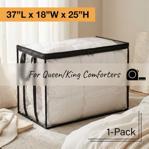 Clear Storage Bag 37" L x 18" W x 25" H, Long Soft PVC Organizer | Designed specifically for storage and organization; waterproof and dustproof; see-through; durable - size: XX-Large