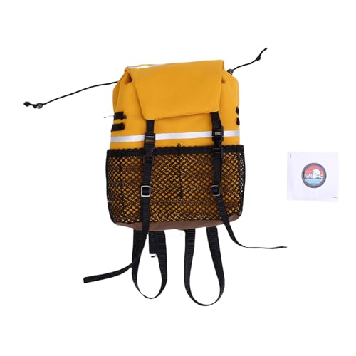 Yctze RC Simulation Backpack, Oxford Cloth Storage Bag, Stickers Backpack with Customization, Ideal for SCX10, 1/8 & 1/10 Scale RC Crawlers (Yellow) - color: Yellow