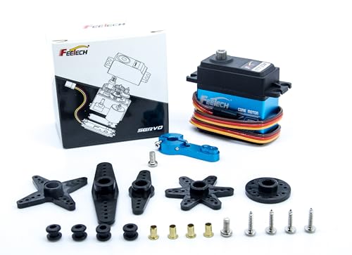 FEETECH 35kg Servo Motors Waterproof High Speed Torque Digital Servo Metal Gear RC Crawler 1/10 1/8 1/12 Steering Servo,Control Angle 180° for RC Car Helicopter Airplane Robot Arm Control