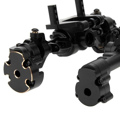 MEUS RACING Ascent 18 Axle Housing with Diff Covers and Steering Knuckles for for Redcat Ascent-18 Apex Upgrades 1/18 RC Crawler (Black) - color: Black