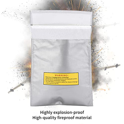 Lipo Battery Explosion Proof Bag, Fireproof Lithium Battery Safe Guard Bag, Nylon Charging Storage for Safe Storage, Silver - size: Silver
