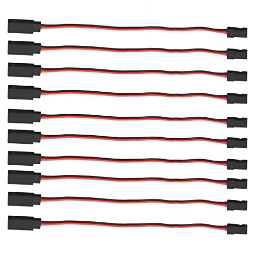 Servo Extension Cable 3 Pin Brass Core High Conductivity Flexible Durable Wire for RC Cars Drones Helicopters Aircraft 10PCS Set (200mm Male to Female) - size: 200mm male to female