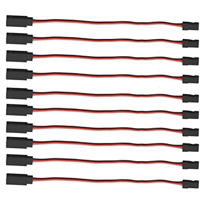 Servo Extension Cable 3 Pin Brass Core High Conductivity Flexible Durable Wire for RC Cars Drones Helicopters Aircraft 10PCS Set (200mm Male to Female) - size: 200mm male to female
