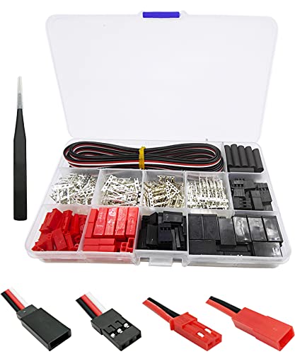 60sets Servo Plug Male Female Connector Crimp Pin Cable for Hitec Spektrum | Compatible JST SYP Futaba,Servo Expansion DIY Applications,Servo Connector Repair,High Conductivity, Low Resistance - size: 60 Sets