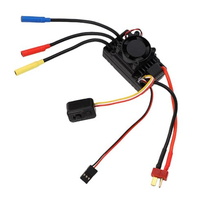 60A Brushless ESC with Fan, Water Dust Proof, 1:10 RC Short Course Truck Buggy ESC for All Weather Racing