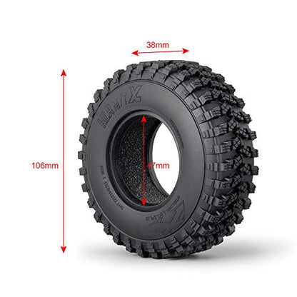 4PCS Rubber 1.9" Rocks Tires with Foam Insert for Axial SCX10,TRX4,SCX10-II,SCX10-III D90 D110 Redcat Gen7 Gen8 1/10 RC Crawler Car