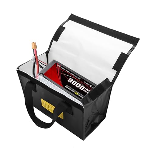 Lipo Safe Bag, Fireproof Explosionproof Lipo Battery Safe Bag, Large Space Lipo Battery Storage Guard Safe Pouch for Charge & Storage(Black)