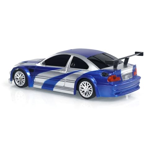 TOUCAN RC HOBBY 1:43 2.4G Full Scale Remote Control Electric Mini Drift Car Race Car Radio Lights Traffic Safety Cone Max Speed 15km/h Indoor RC Hobbyist Gift Without a Gyro for Ages 14+,Blue - color: Blue