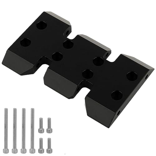 LCG Adjustable Transmission Mount Gearbox Skid Plate for 1/10 RC Crawler Axial SCX10 Lower Center of Gravity Metal Upgrade Part (Black) - color: Black