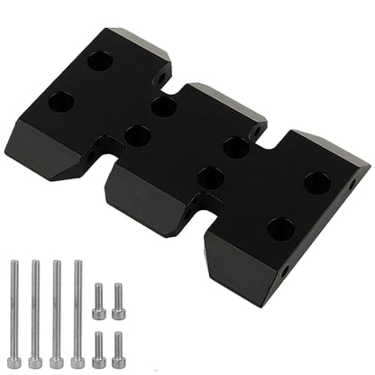 LCG Adjustable Transmission Mount Gearbox Skid Plate for 1/10 RC Crawler Axial SCX10 Lower Center of Gravity Metal Upgrade Part (Black) - color: Black