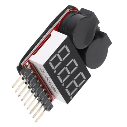 Lithium Ion Battery Tester with Voltage Buzzer Alarm and LED Indicator 1-8s Lipo Battery Capacity Check Low Voltage Warning and Power Supply