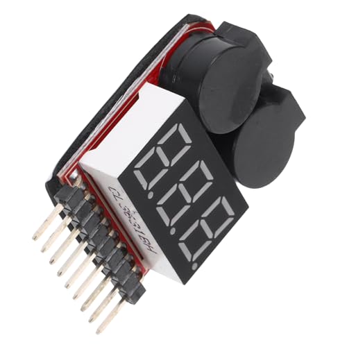 SHOWERORO Lipo Battery Tester with Buzzer Alarm 1-8S Digital Voltage Display and Low Voltage Warning for Rc Models and Lithium Batteries
