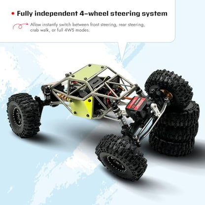 furitek Limited Edition Titan Buggy 18 – RTR Titanium Gold Edition w/Active Pro 4WS & Micro Tesla DigiBoard - Remote Control Car RC Cars for Adults (Gold) - color: Gold