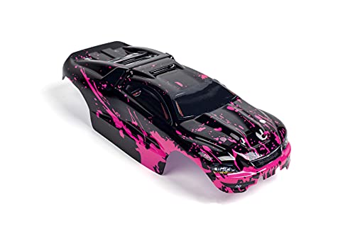 Custom Body Muddy Hot Pink Over Black Style Compatible for e-Revo Mini 1/16 Scale RC Car or Truck (Truck not Included) ERMN-HP-01
