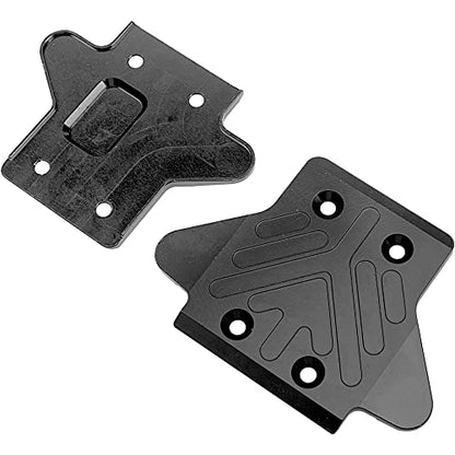 ShareGoo Aluminum Alloy Front & Rear Skid Plate Bottom Chassis Armor Protection Cover Compatible with Arrma 1/8 Kraton 6S RC Car Upgrade Part (Black) - color: Black