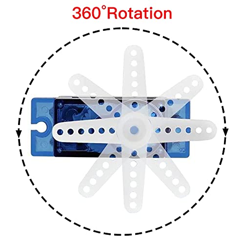 FEETECH FS90R 360 Degree Continuous Rotation Micro Servo Motor 9g for RC Helicopter Airplane Car Boat Robot Controls 4.8V-6V - size: 360°-FS90R