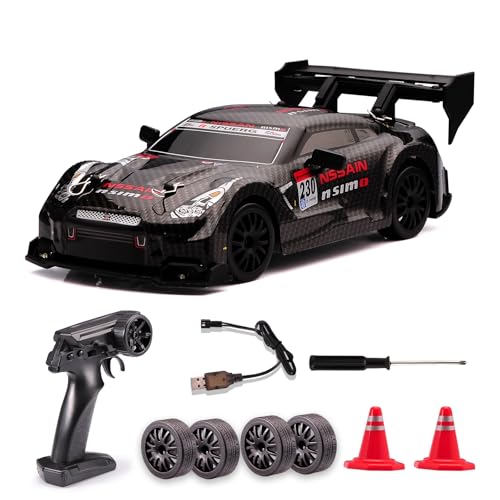 1:24 Scale RC Drift Car,4WD 2.4GHz High Speed Racing Hobby Sport Toy Car Vehicle with LED Lights,Racing and Drift Wheels for Adult Boys Girls Kids Gift (8601-Black) - color: 8601-black