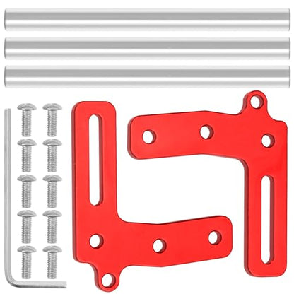 ShareGoo Aluminum Front Bumper Compatible with 1/10 RC Car Crawler Chassis Gspeed LCG TRX4 SCX10 Dodge Power Wagon Cliffhanger Body Shell (Red) - color: Red