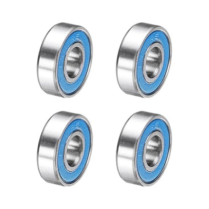 uxcell 4 Pcs 695-2RS Deep Groove Micro Bearing, 5x13x4mm Double Rubber Sealed Chrome Steel Small Bearings (ABEC5, Z4 Low Noise) - size: 695-2RS