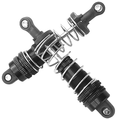ShareGoo Aluminum Front Rear Swing Arm & Steering Knuckle Kit & Shock Absorbers Compatible with WLtoys 144010 144001 144002 1/14 RC Car (Black) - color: Black