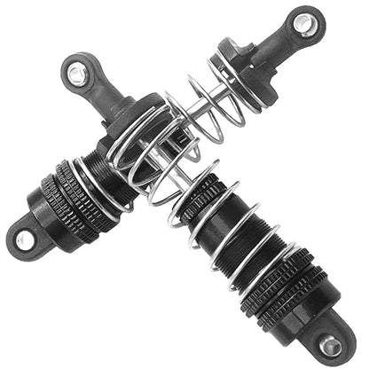 ShareGoo Aluminum Front Rear Swing Arm & Steering Knuckle Kit & Shock Absorbers Compatible with WLtoys 144010 144001 144002 1/14 RC Car (Black) - color: Black