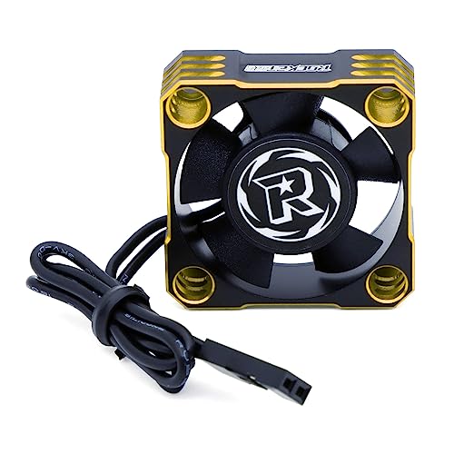 30mm RC Motor Cooling Fan,28000RPM ESC Cooling Fan for 1/8 1/10 1/12 Scales RC Car 540 550 Brushlees Motor (Black Gold) - color: Gold