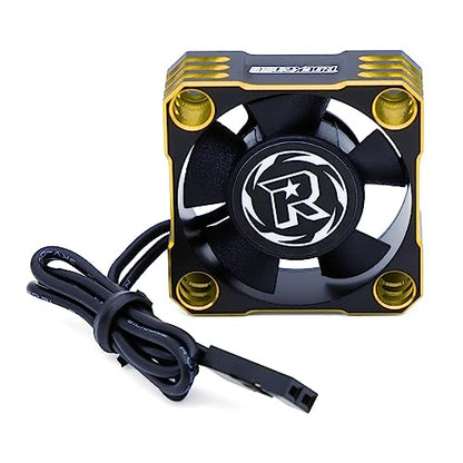 30mm RC Motor Cooling Fan,28000RPM ESC Cooling Fan for 1/8 1/10 1/12 Scales RC Car 540 550 Brushlees Motor (Black Gold) - color: Gold