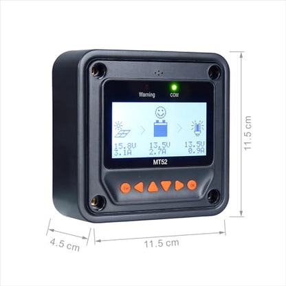 EPEVER MT52 Remote Meter for MPPT Solar Charge Controller 10/20/30/40A ,50/60/80/100A LCD Display Monitoring Setting Datas of Solar Panel Battery Regulator System (MT52) - style: MT50