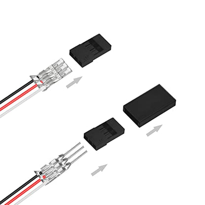 WMYCONGCONG 450 PCS Universal Servo Cable Wire Connector and Male Female Crimp Pin Kit compatible with JR Hitec Connector