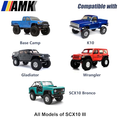 AMK SCX10 III Brass Kit 676g Metal Bumper Front Rear Set Diff Cover Front Rear Axle Housing Portal Steering Knuckle Caps for 1/10 RC Crawler Axial SCX10 Upgrades AR45P
