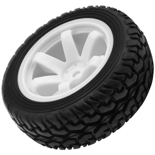75mm/2.95'' Rubber Tires & Plastic Wheel Rims 12mm Hex w/Foam Compatible with HSP Tamiya HPI Kyosho 1/10 1/12 On-Road RC Touring Car,WLtoys 1/14 144001 RC Buggy (White) - color: White