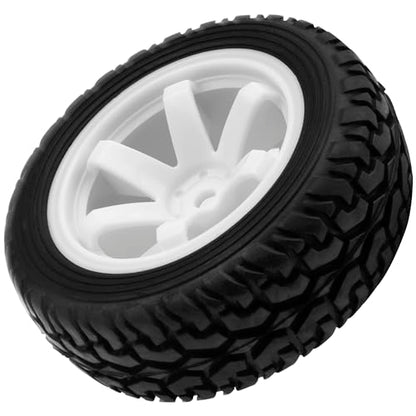 75mm/2.95'' Rubber Tires & Plastic Wheel Rims 12mm Hex w/Foam Compatible with HSP Tamiya HPI Kyosho 1/10 1/12 On-Road RC Touring Car,WLtoys 1/14 144001 RC Buggy (White) - color: White