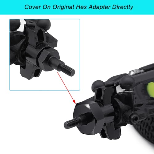 MORLORDY 4Pcs 8mm to 12mm Wheel Hex Hubs Adapter Big Wheel Conversion Kit for All 1/16 1/18 Scale RC Car Truck Which Hex is 8mm, Like Losi Mini-T 2.0 & Mini-B