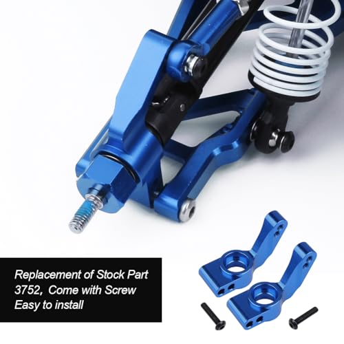 Hobbypark Aluminum Rear Stub Axle Carriers Upgrade Parts for 1/10 Traxxas Slash 2WD Stampede 2WD Rustler VXL Bandit VXL Replace 3752 - color: Navy Blue