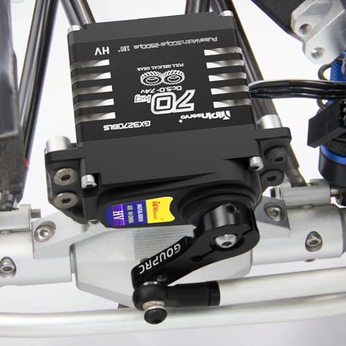 GOUPRC 70kg Brushless Servo for 1/8 1/10 1/12 RC Truck Car Crawler Boat Robot, 7.4V Oblique Gear High Torque Servo - size: 70KG