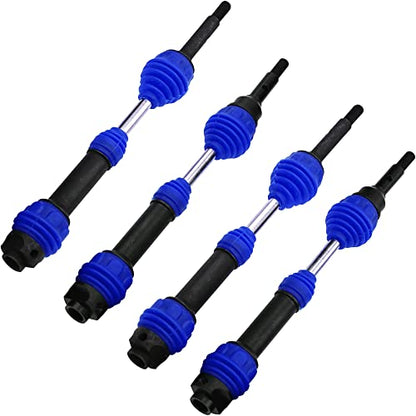 2Pairs Vgoohobby Steel Drive Shaft CVD Dogbon Front Rear Driveshaft Compatible with Traxxas Slash 4X4 Stampede Rustler Hoss VXL 4X4 RC Truck Car (Blue) - color: Blue