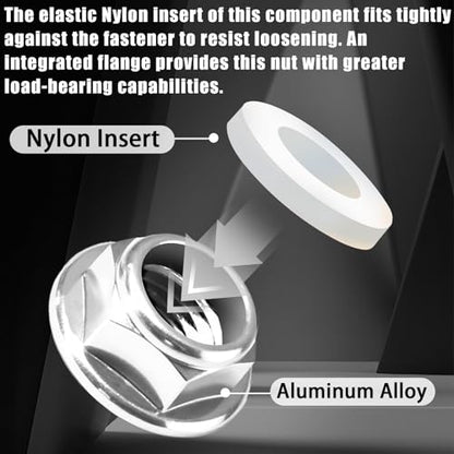 4Pcs M2 Flange Lock Nuts Metric Nylon Inserted Hex Self-Lock Non-Slip Aluminium Self Clinching Nuts for 1/24 RC Car Axial SCX24 Furniture DIY Industrial Construction Fasteners - color: Silver, size: 4Pcs