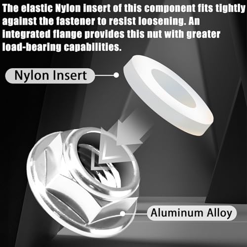 12Pcs M2 Flange Lock Nuts Metric Nylon Inserted Hex Self-Lock Non-Slip Aluminium Self Clinching Nuts for 1/24 RC Car Axial SCX24 Furniture DIY Industrial Construction Fasteners - color: Silver, size: 12Pcs