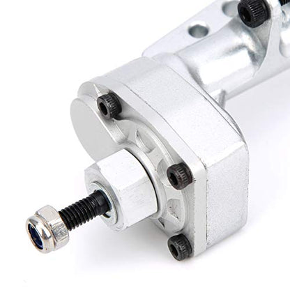 Metal Rear Portal Axle Assembly, Upgraded Bevel Gear Set with 8.7in Length for 1/10 SCX10 III RC Crawler (Silver