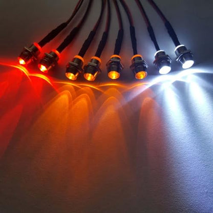 2 Pack RC Car 8 LED Light Kit, Headlight Taillight for 1/10 1/8 RC Models Scx10 D90 TRX4 RC Car Truck Lighting (Red, White & Yellow) - color: 8 LED Red White Yellow